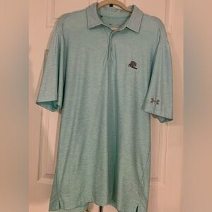 Under Armour Men's Aqua Polo Shirt With Oakbourne Logo Size Large Golf Shirt